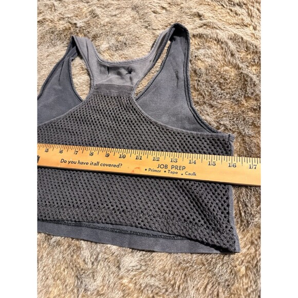 VTG Women’s M Crop Tank Top Shirt Black Sleeveless Racer Back Sheer Sportego - Picture 3 of 6